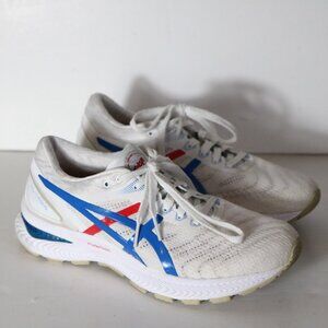 Asics Gel Nimbus 22 Retro Tokyo Womens Running Shoes 8.5 White Red Blue Sneaker